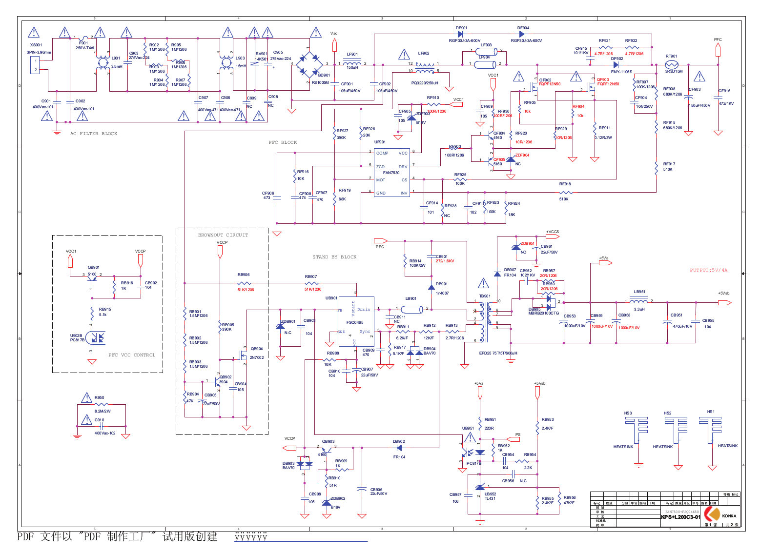 KONKA KPS L200C3-01 Schematic