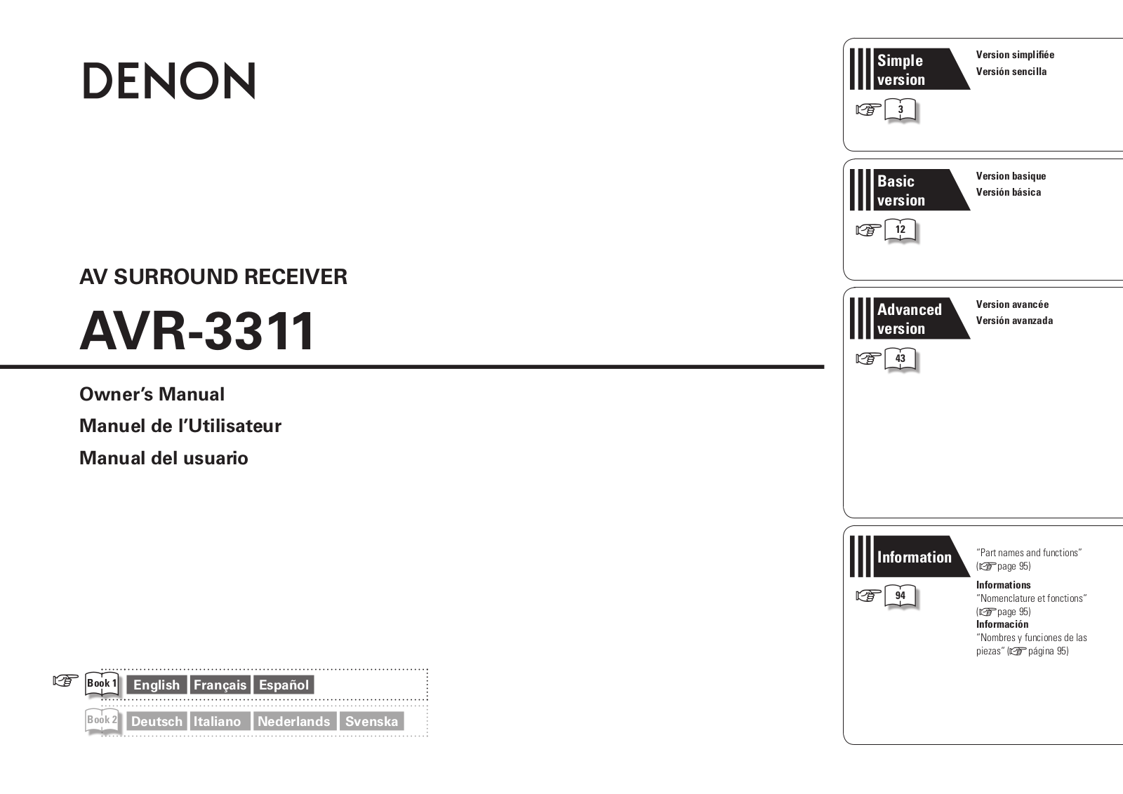 Denon AVR-3311 User Manual