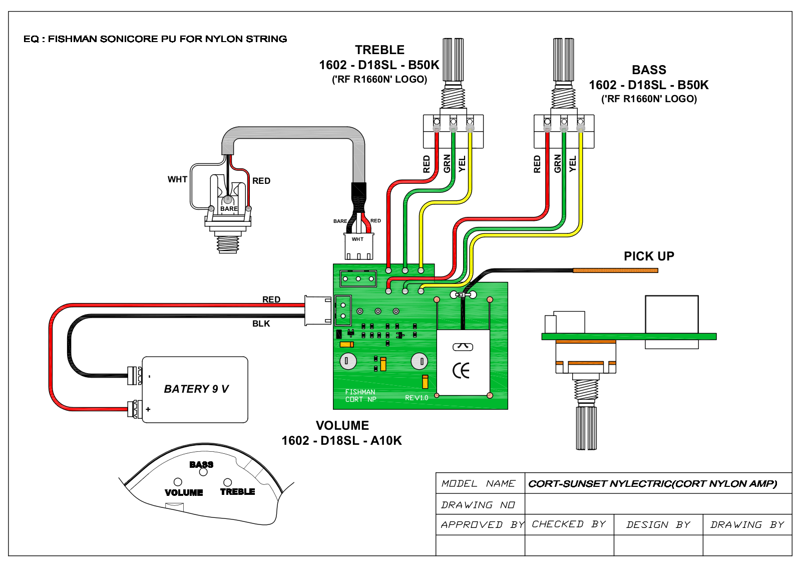 Cort Guitars CORT-SUNSET NYLECTRIC DIAGRAM