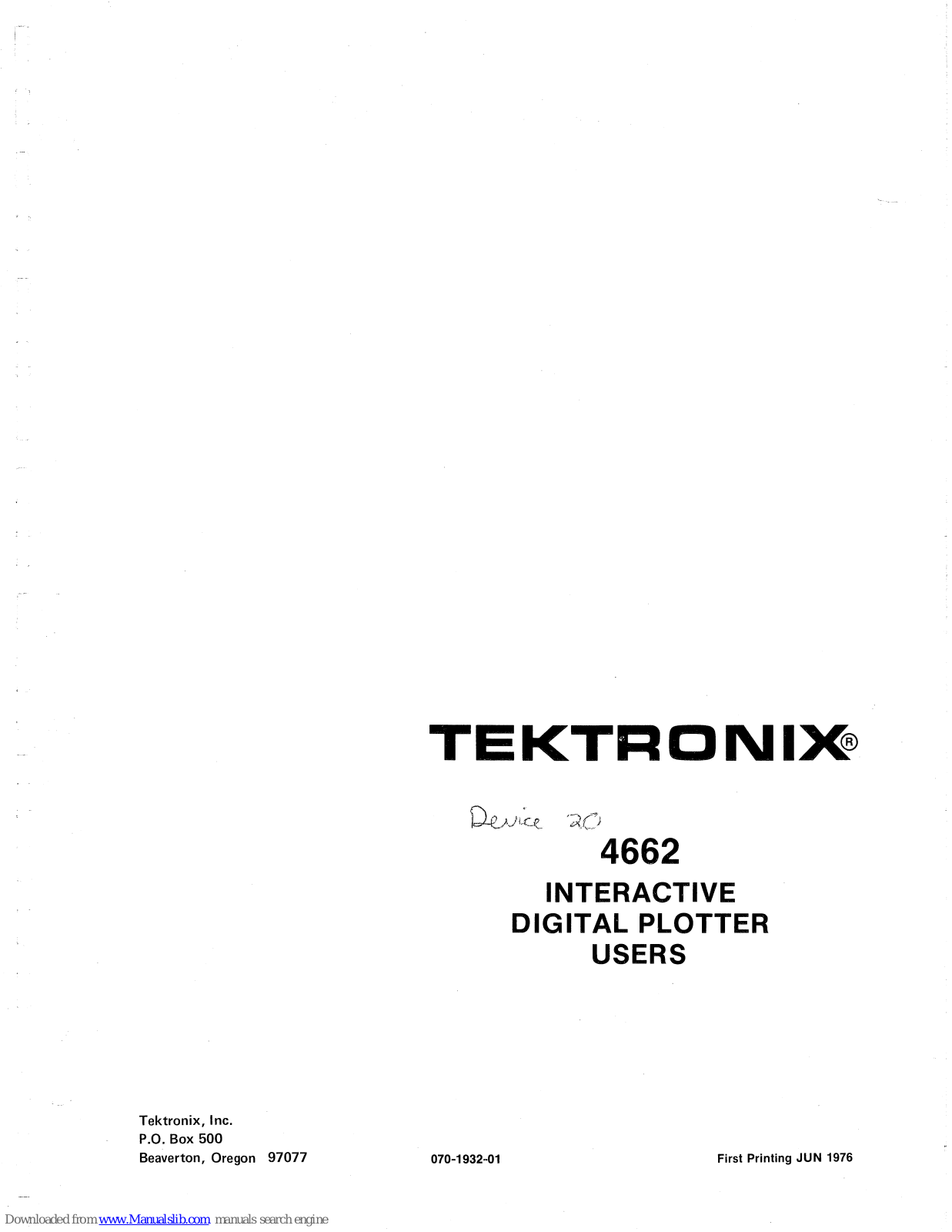 Tektronix 4662 User Manual