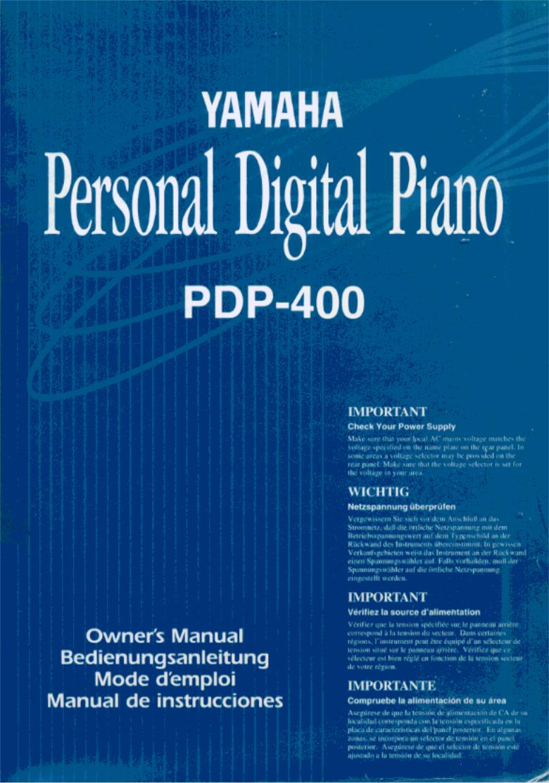 Yamaha PDP-400 User Manual