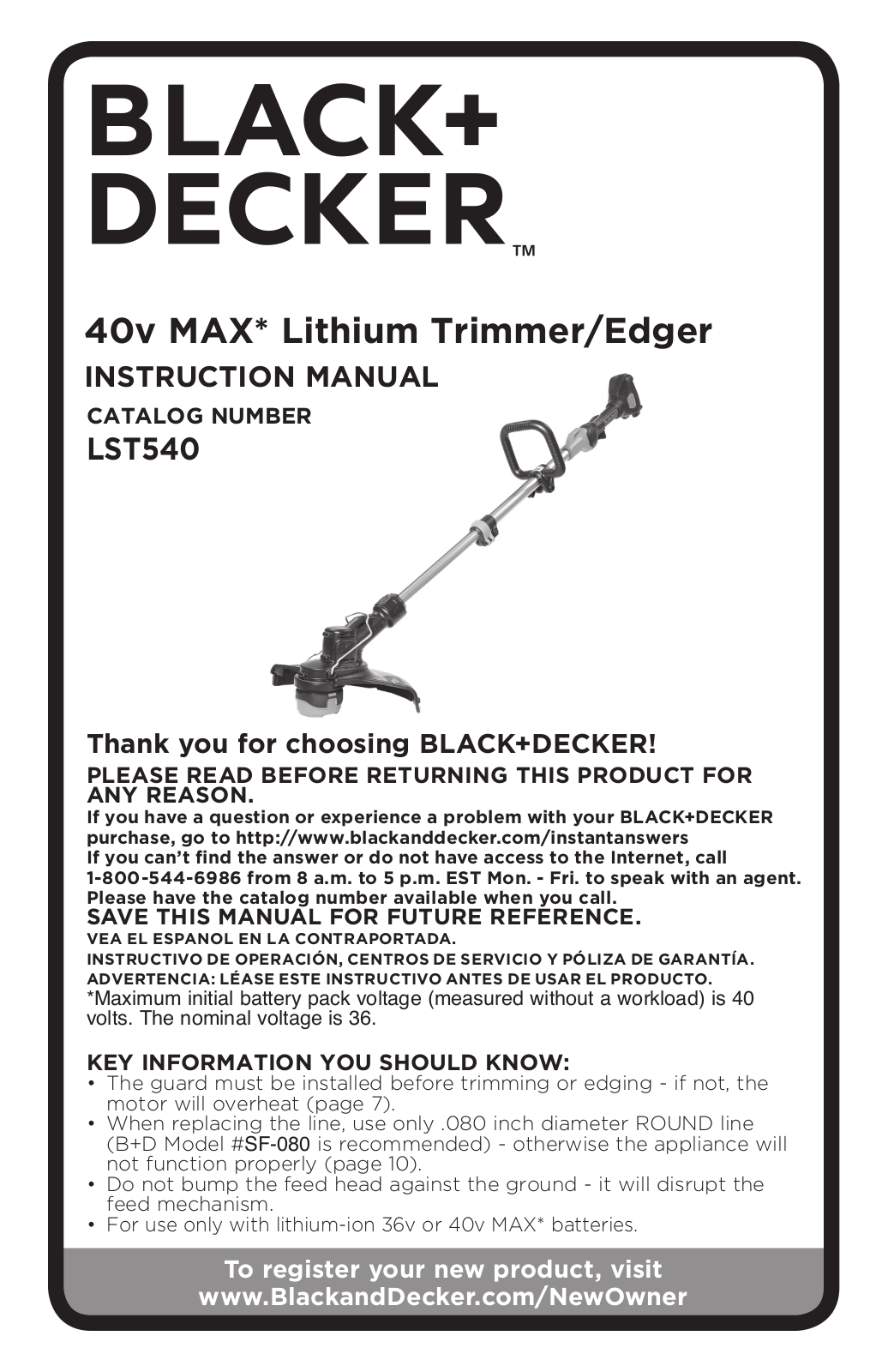 Black & Decker LST540 User Manual