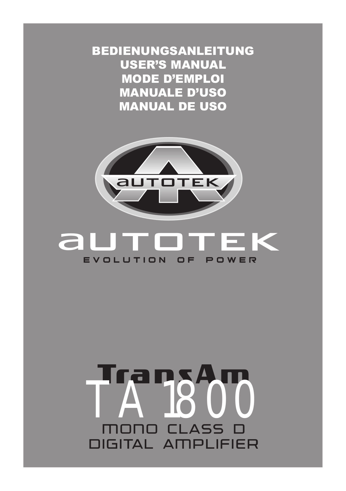 Autotek TA1800 Service Manual