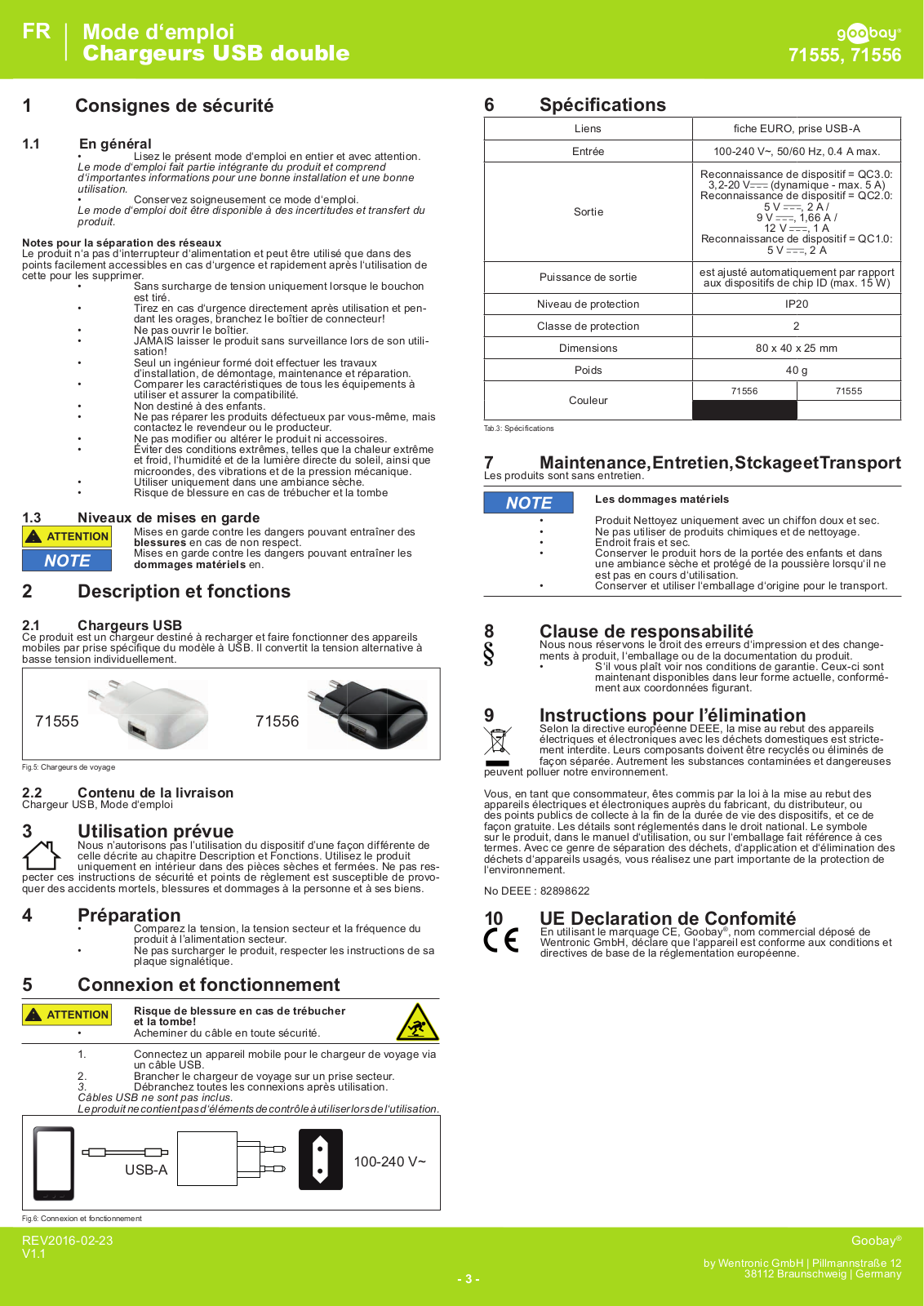 Goobay 71555, 71556 User manual