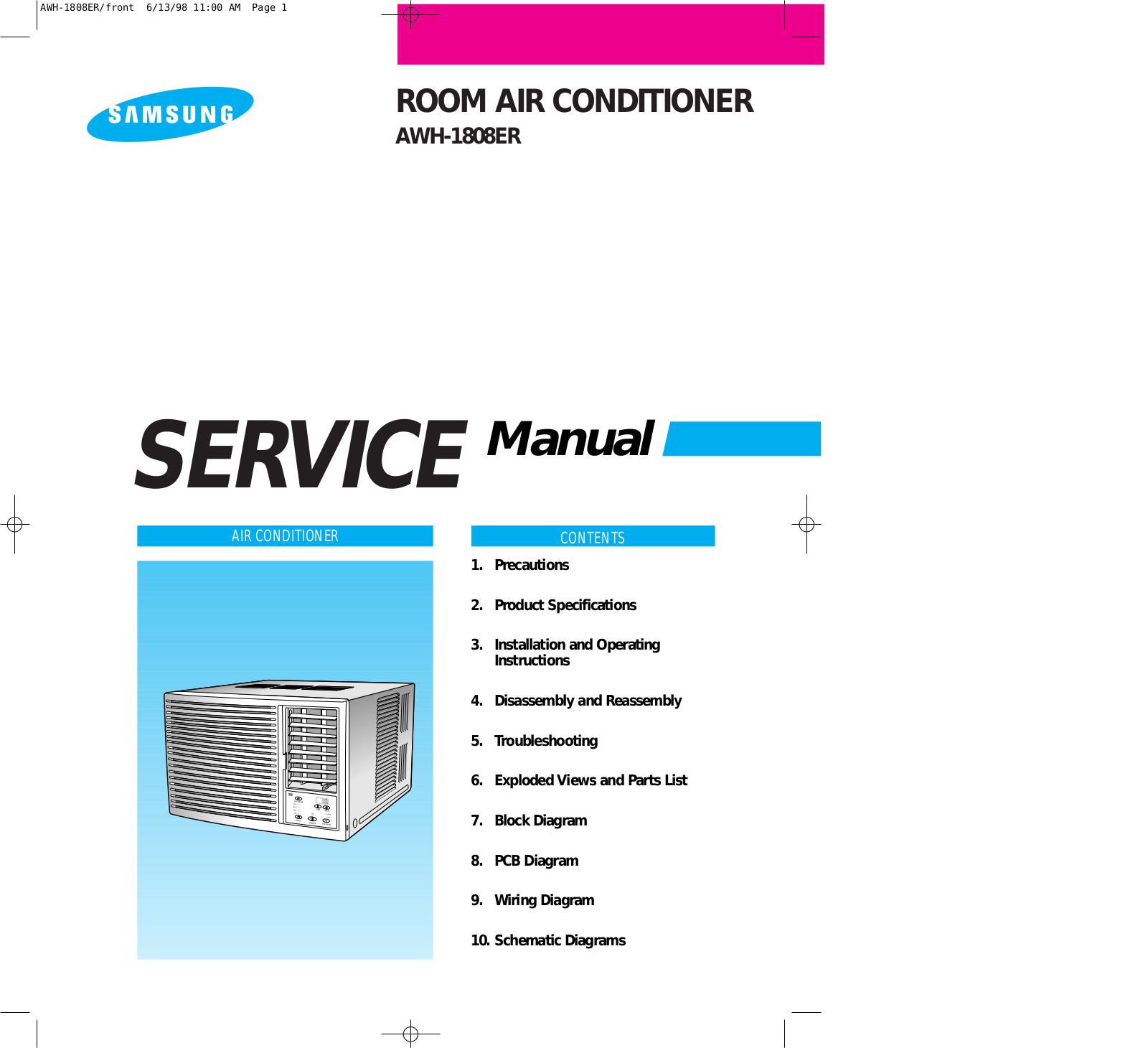 SAMSUNG AWH1808ER Service Manual