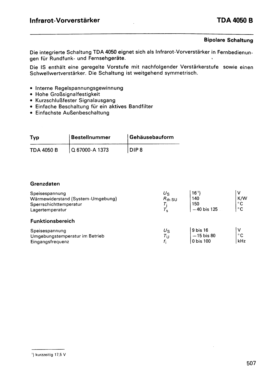 Datasheet TDA4050B Specification - ManualMachine.com