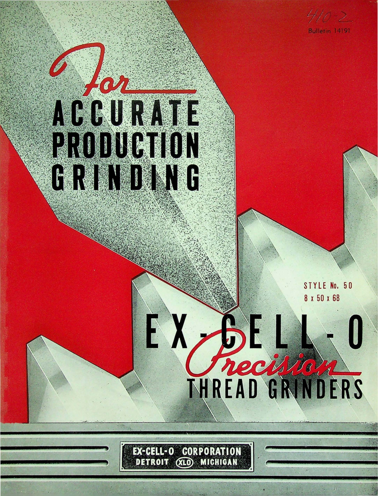 Ex-Cell-O Machine Tools Style 50 Precision Thread Grinders Grinder - ManualMachine.com