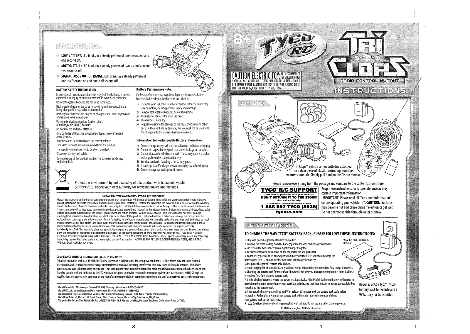 Mattel Asia Pacific Sourcing L5460 07A2T, L5461 07A4T, L5461 07A4R User Manual