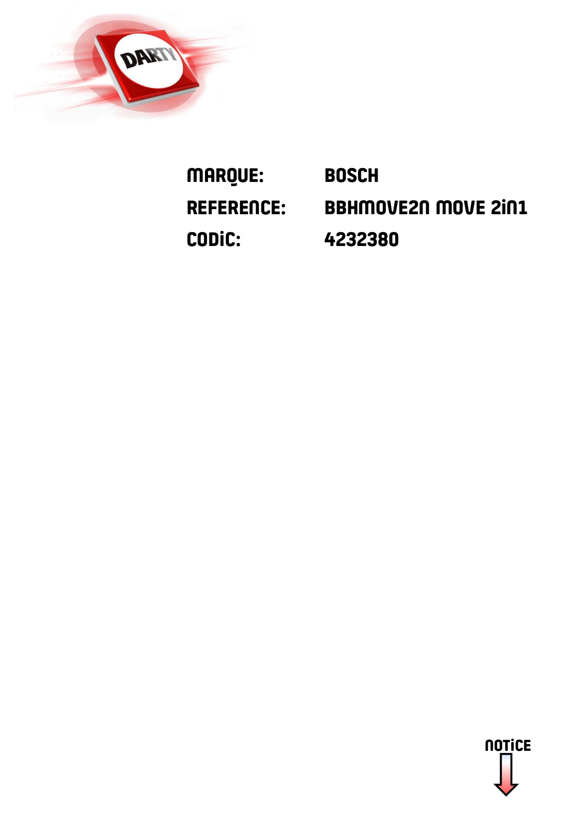 Bosch BBHMOVE2N MOVE 2IN1 User Manual
