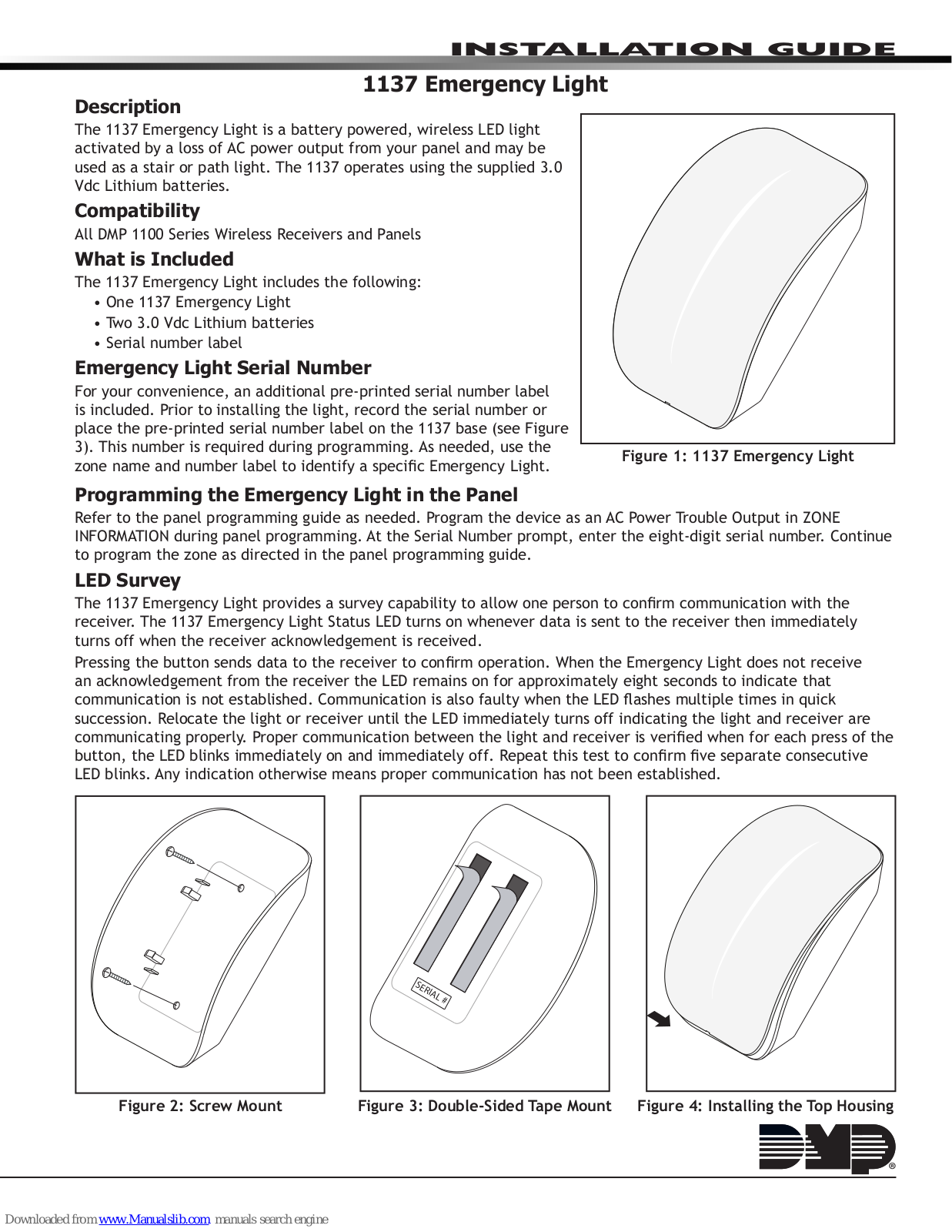 DMP Electronics 1137 Installation Manual