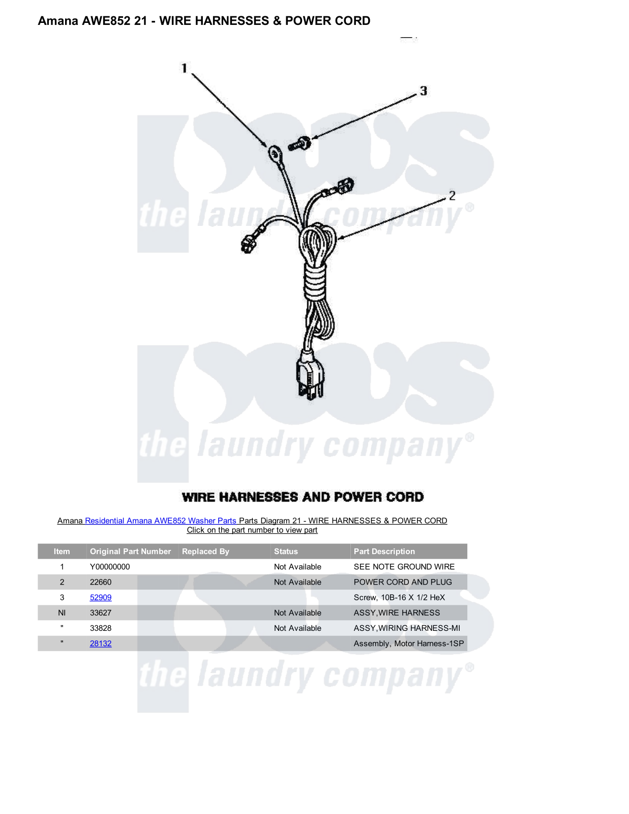 Amana AWE852 Parts Diagram