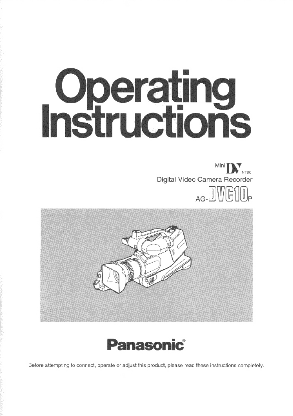 Panasonic AG-DVC10P User Manual