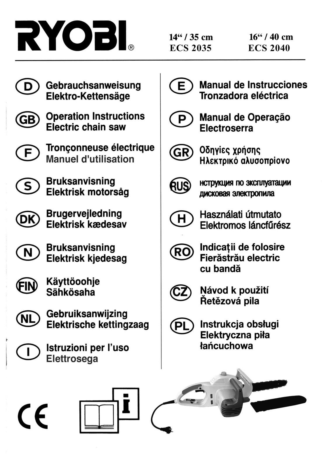 Ryobi ECS 2040 User Manual