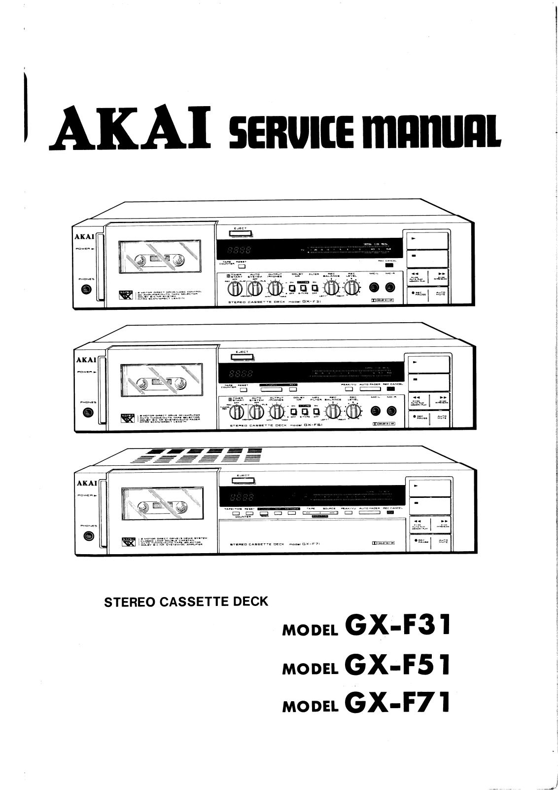 Akai GX-F31, GX-F51, GX-F71 User Manual