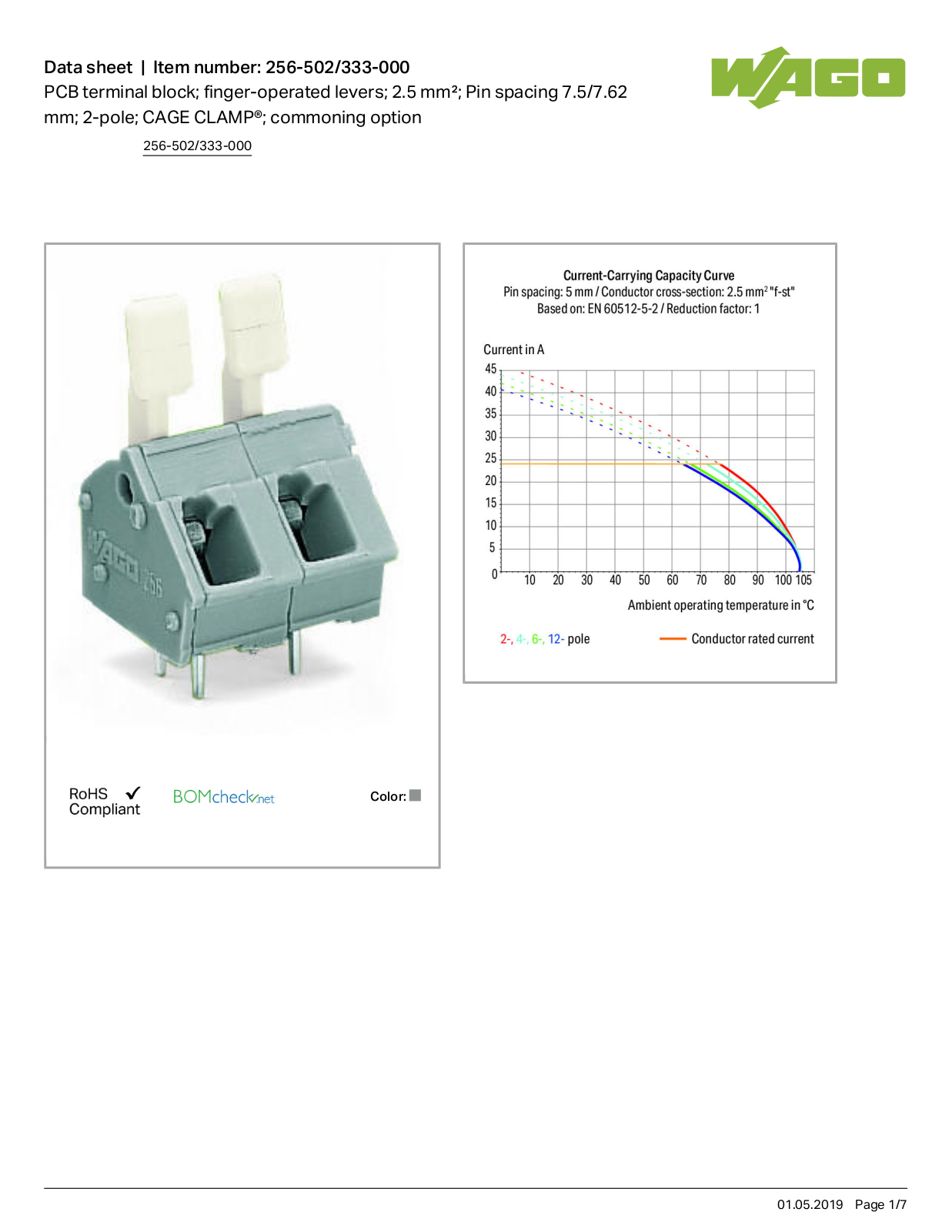 Wago 256-502/333-000 Data Sheet