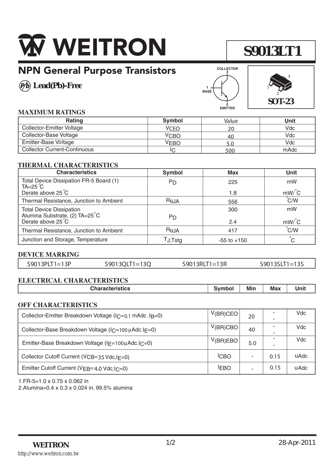 Datasheet s9013lt1 Datasheet - ManualMachine.com