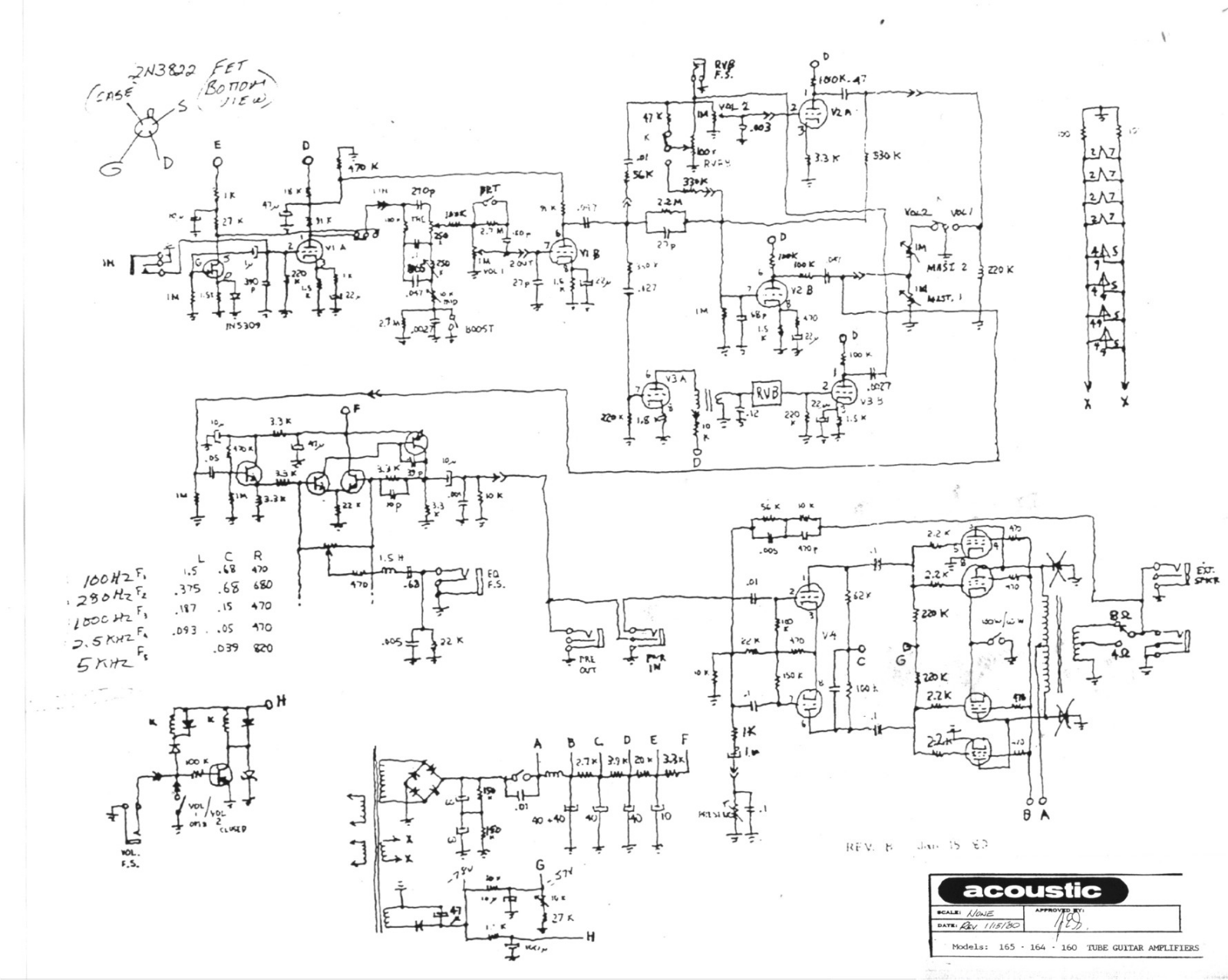 Acoustic 165, 164, 160 schematic