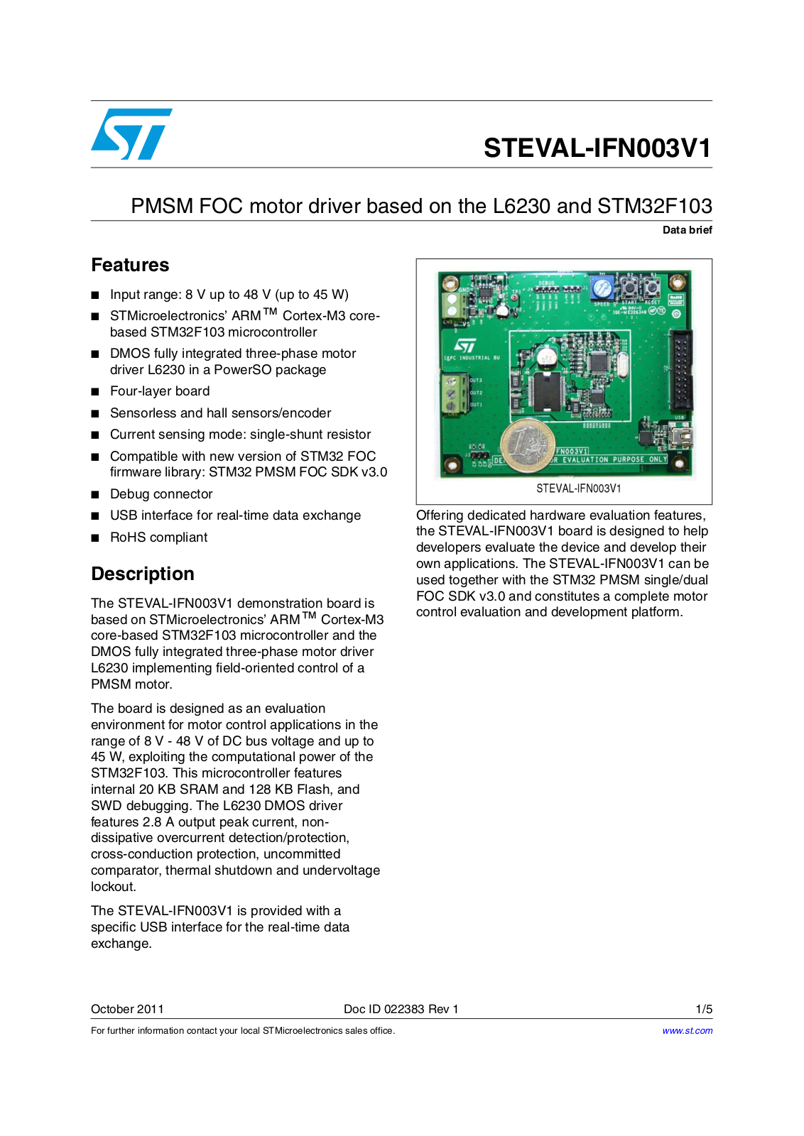 ST IFN003V1 User Manual