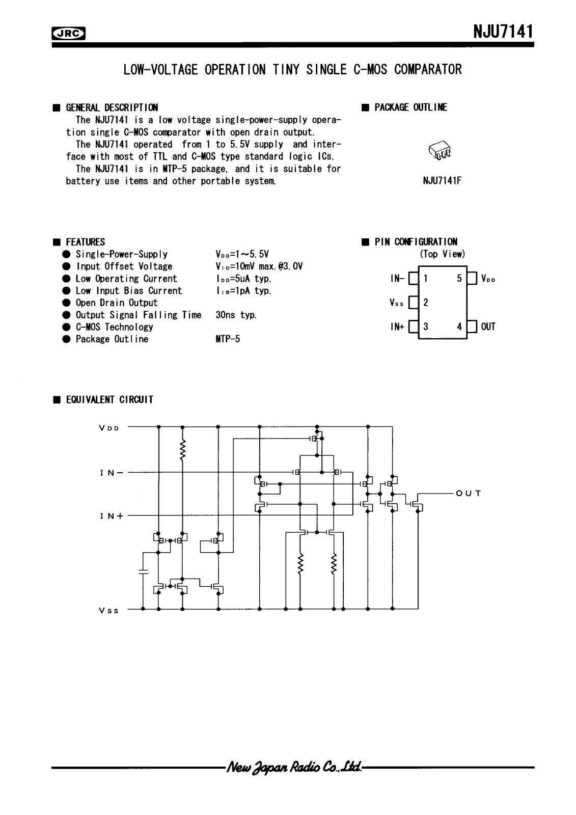 JRC NJU7141F Datasheet