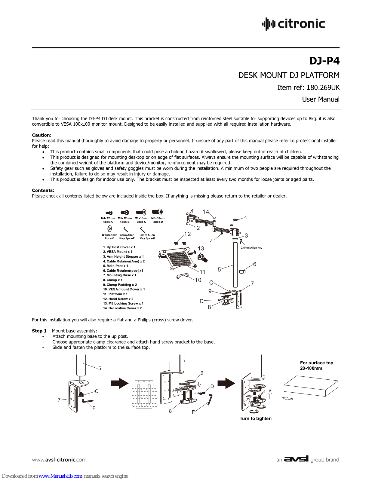 Citronic DJ-P4 User Manual