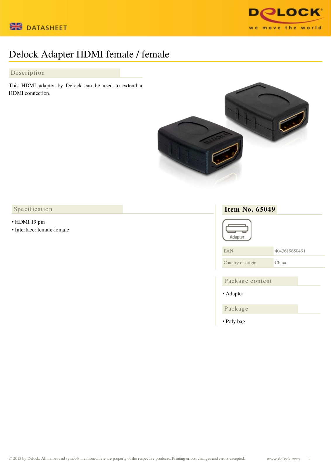 DeLOCK 65049 User Manual