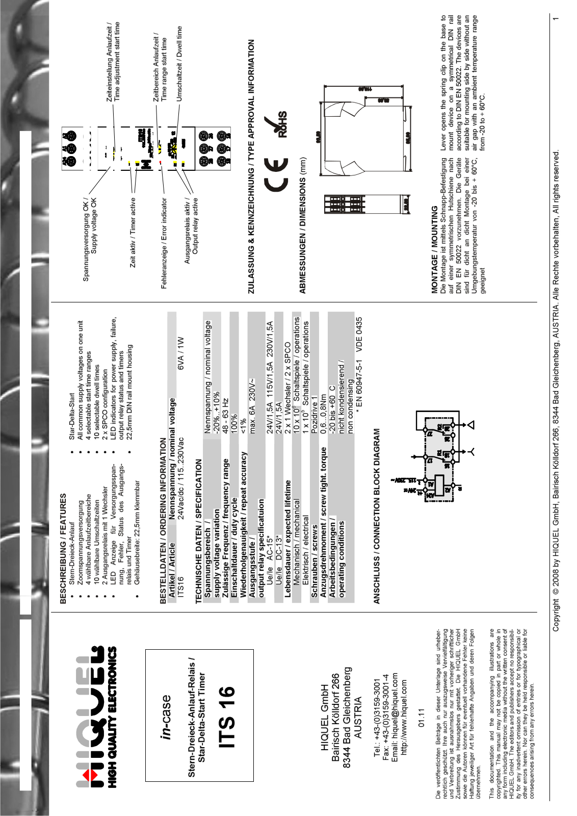 Hiquel ITS 16 User guide