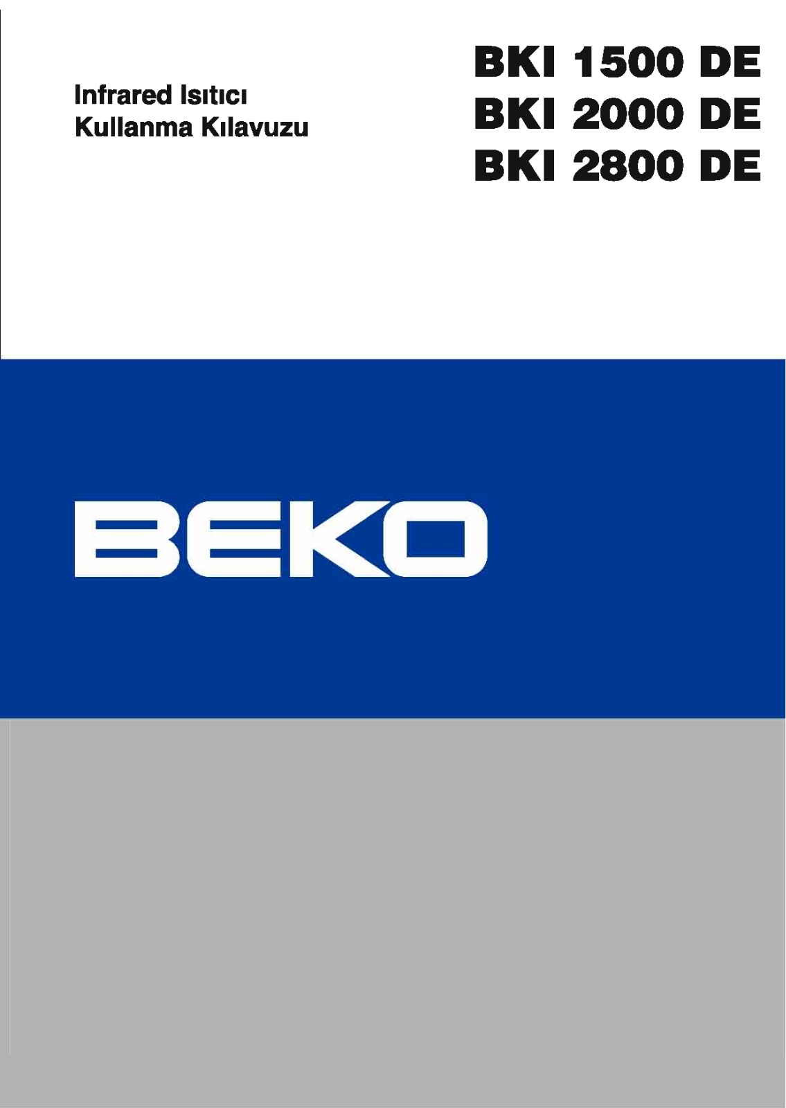 Beko BKI 2000 DE, BKI 2800 DE, BKI 1500 DE User Manual