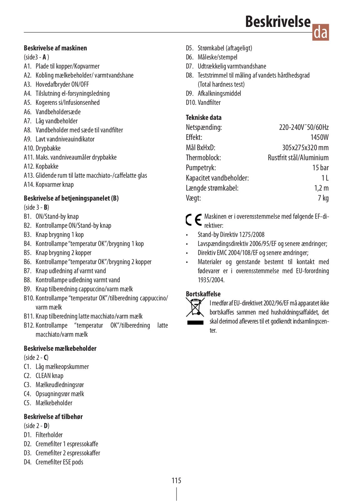 Delonghi EC860.M Instruction manuals