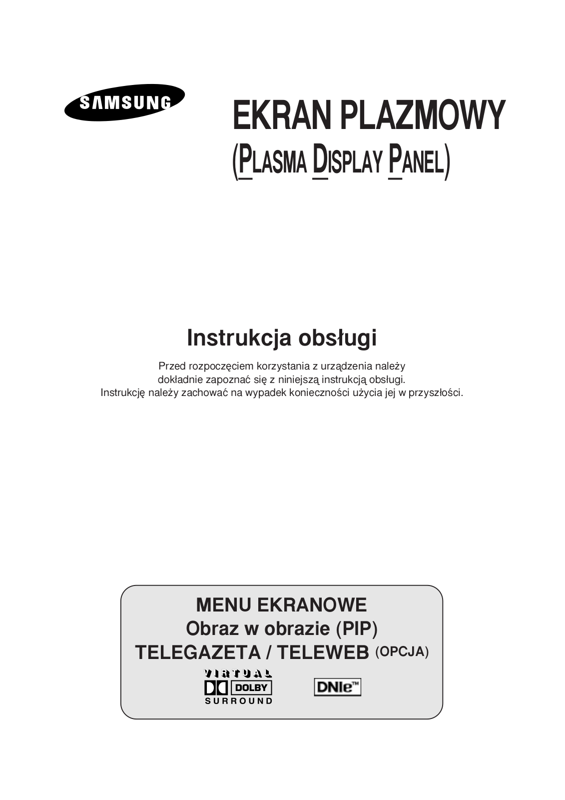 Samsung PS-42P3S User Manual