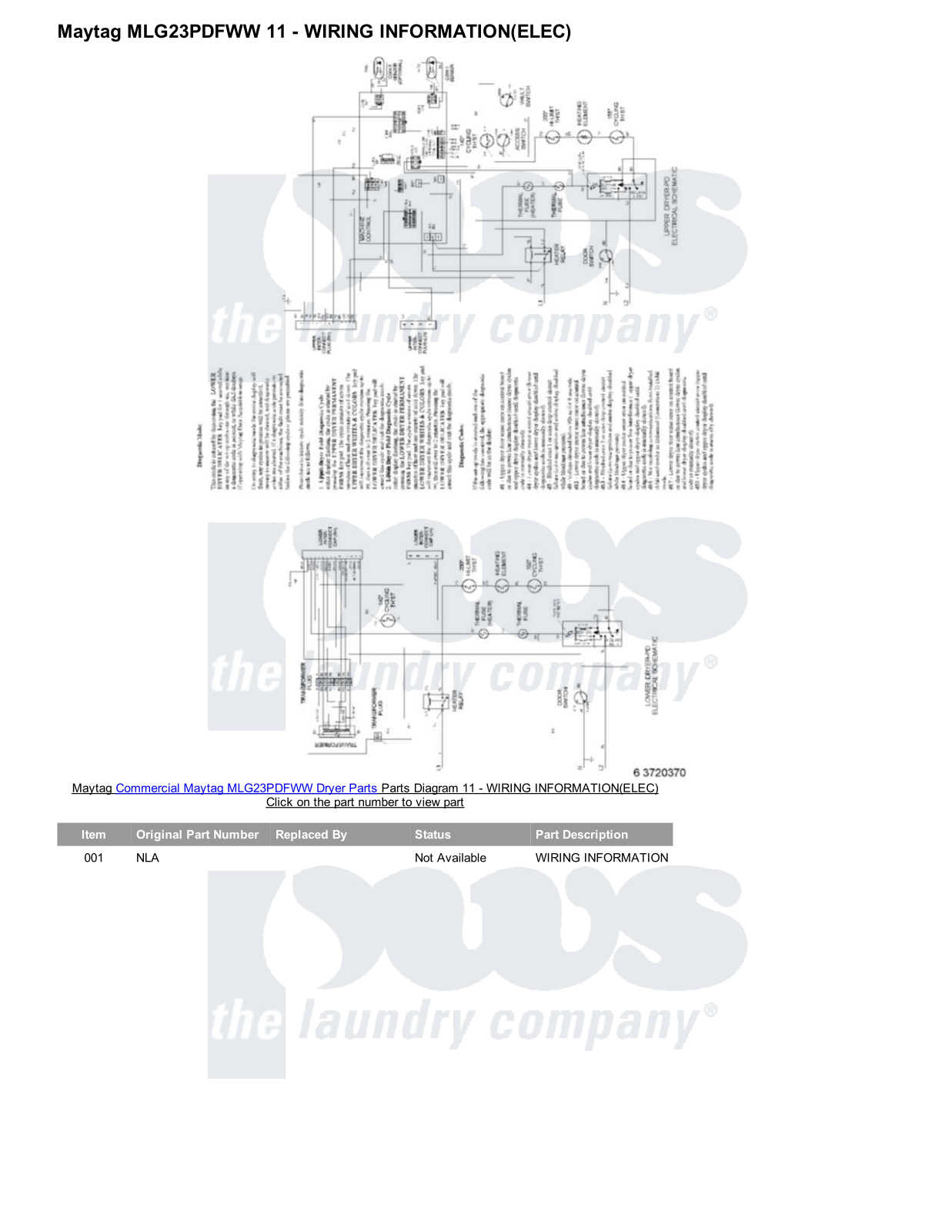 Maytag MLG23PDFWW Parts Diagram