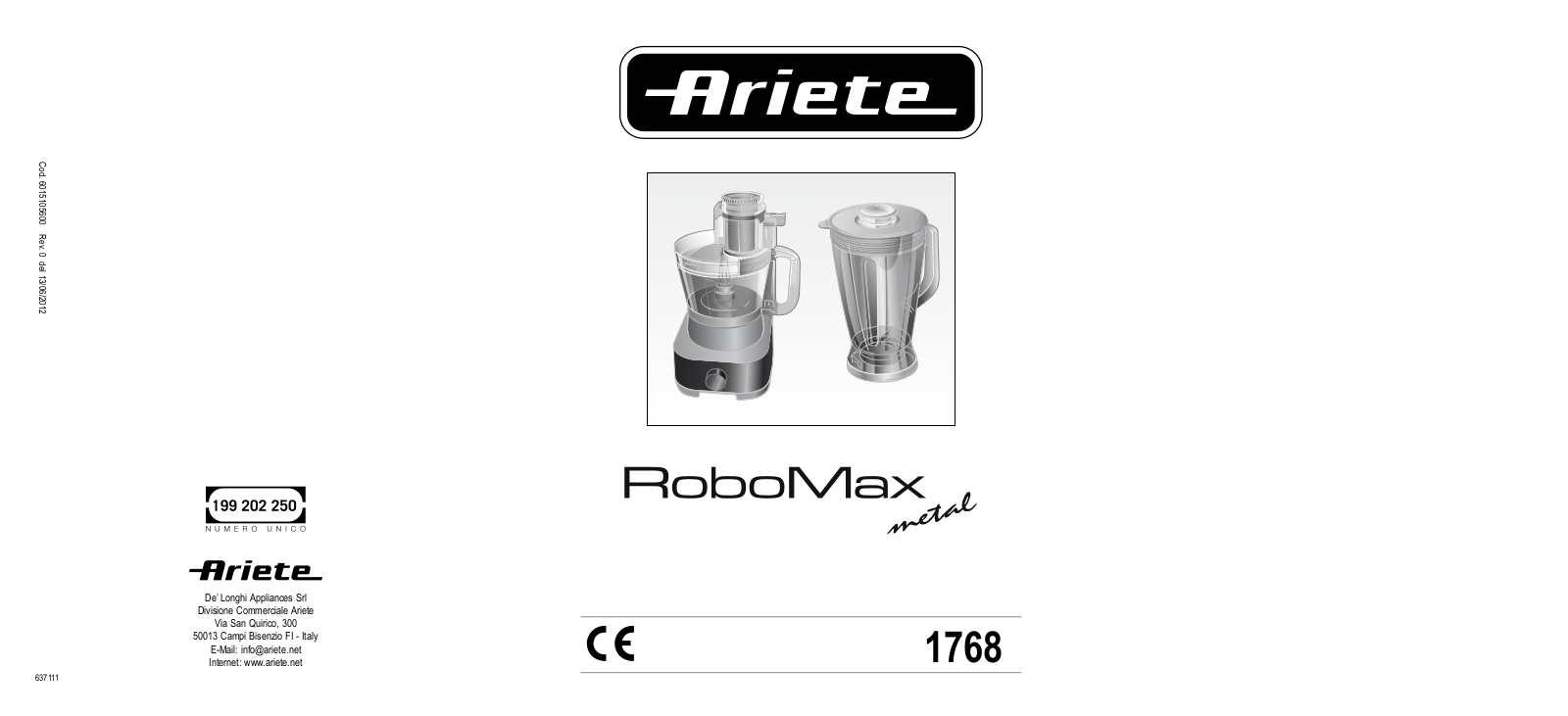 Ariete 1768 User Manual