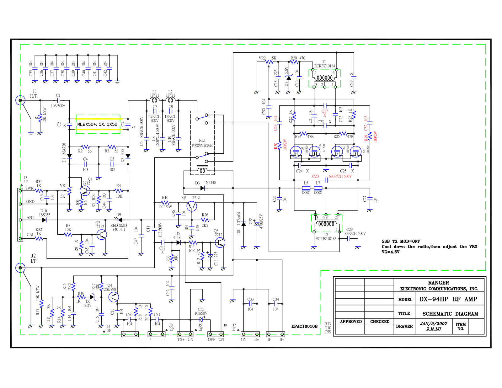 Galaxy dx94hp Schematic