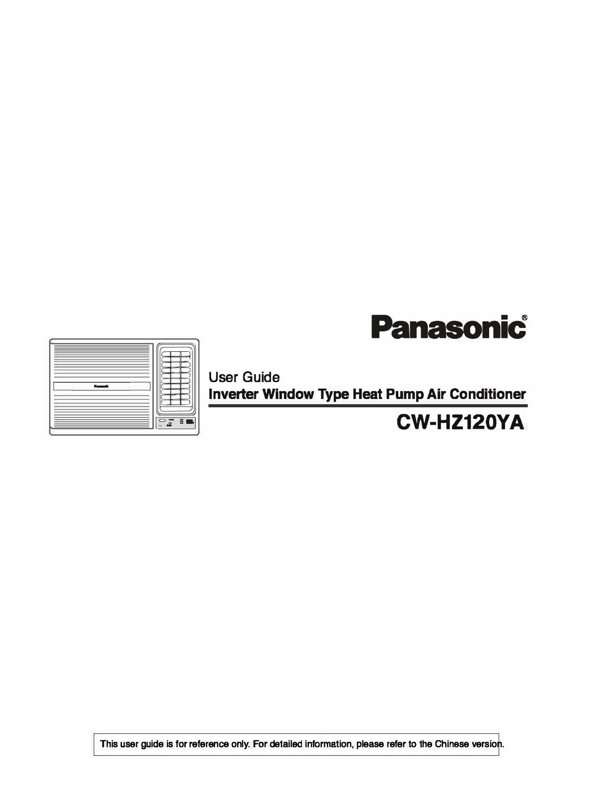 Panasonic CW-HZ120YA User Manual