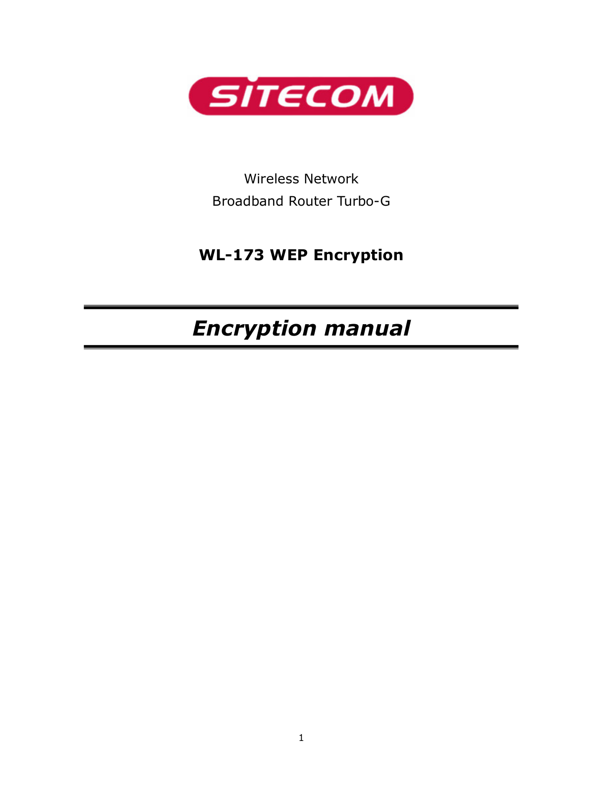 Sitecom WL-173 Encryption Manual