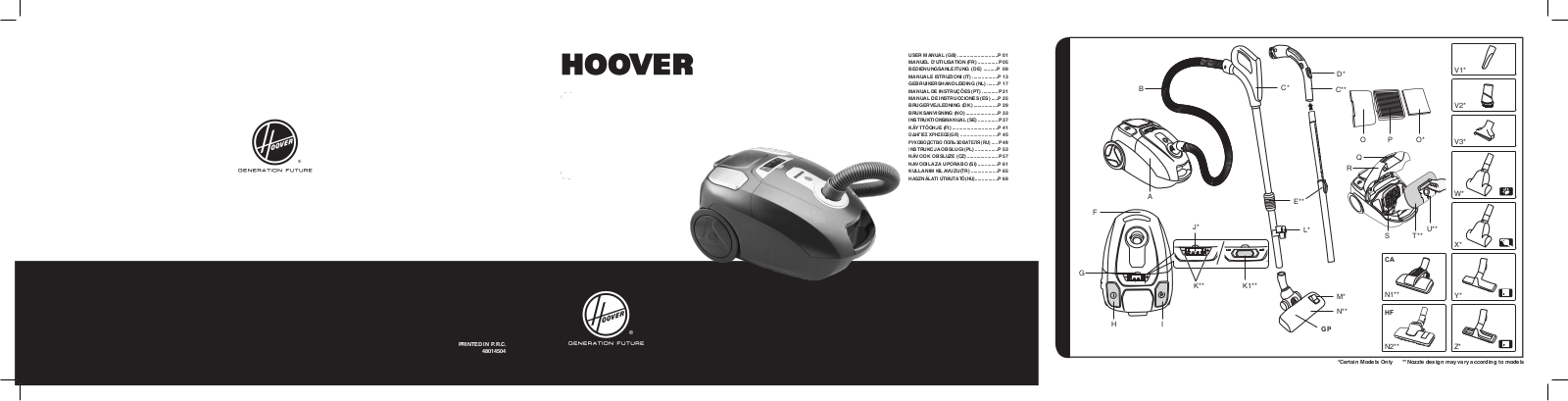 Hoover AC70, AC10, AT70, AT75 User Manual