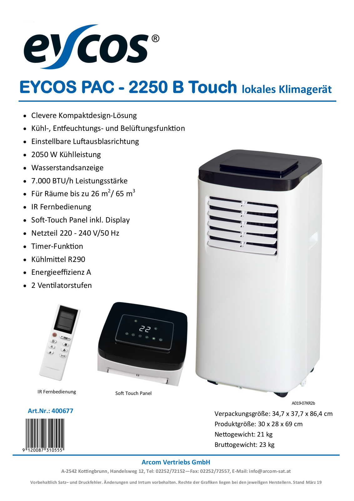 Eycos PAC2250B User Manual