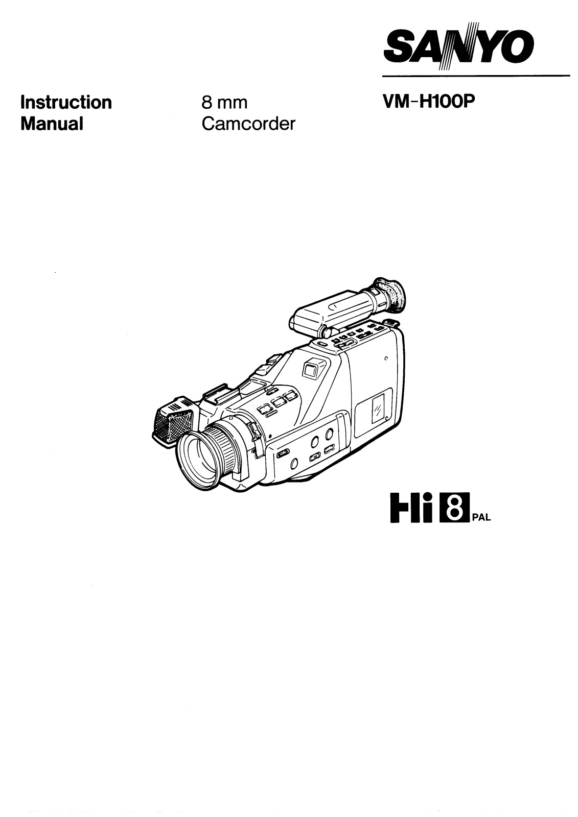 Sanyo VM-H100P Instruction Manual