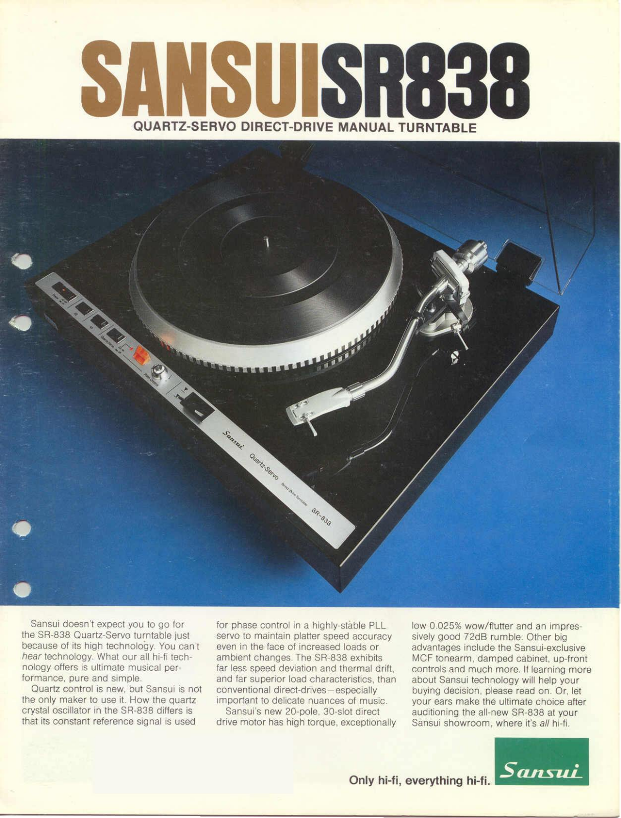 Sansui SR-838 Brochure