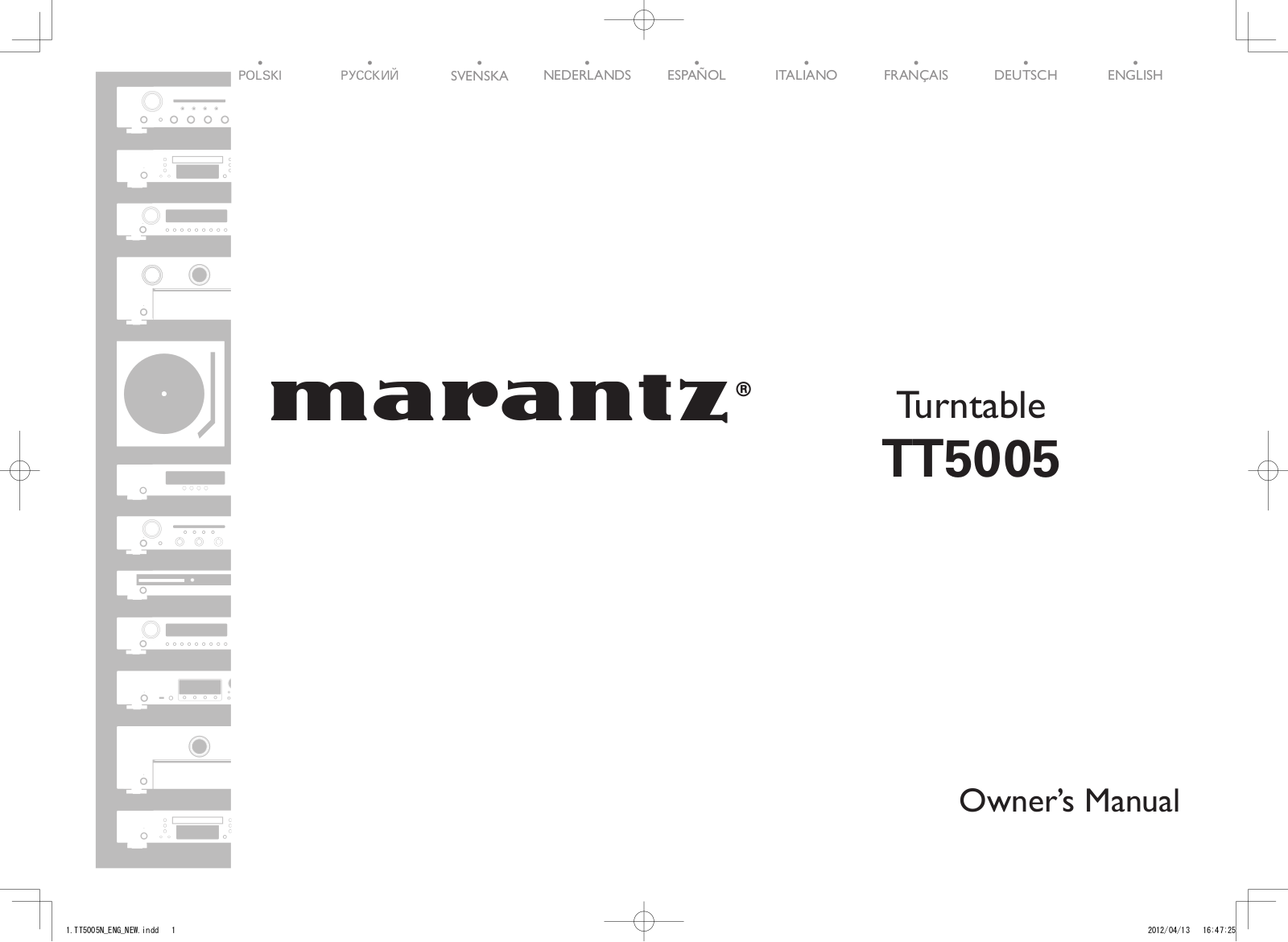 Marantz TT5005 User manual