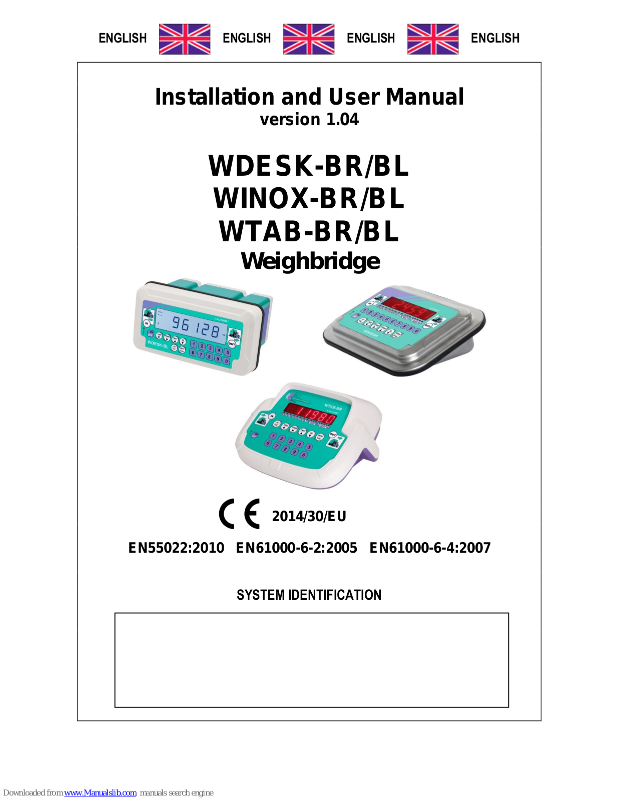 LAUMAS WDESK-BR, WINOX-BR, WDESK-BL, WTAB-BL, WINOX-BL Installation And User Manual