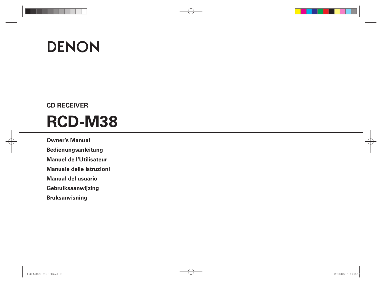 Denon RCD-M38 User Manual