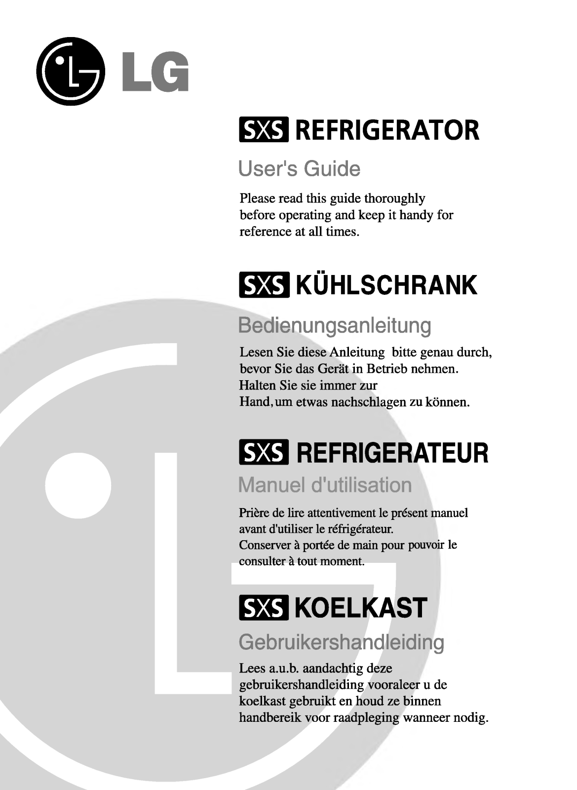 LG GR-P278BTK User Manual