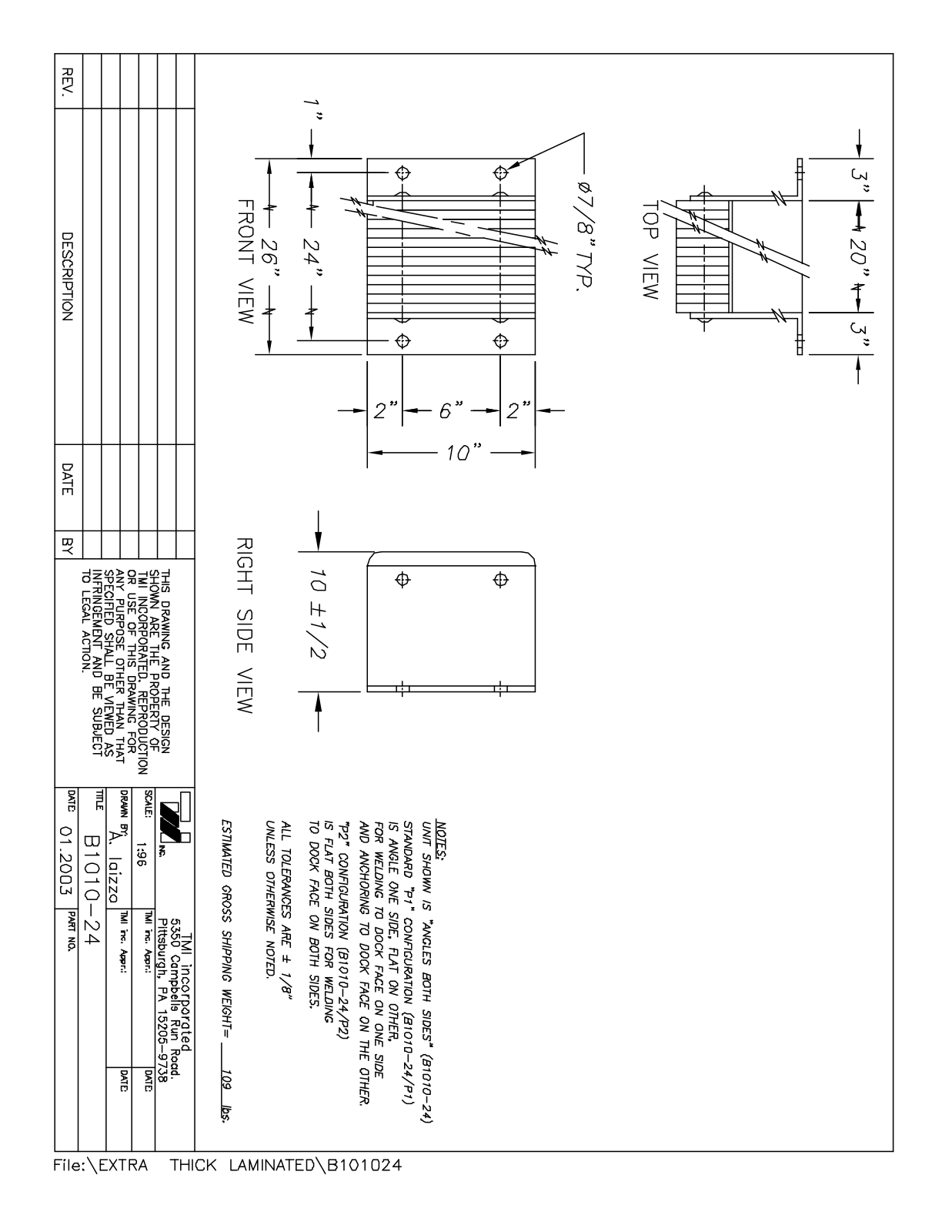 Tmi B101024 User Manual