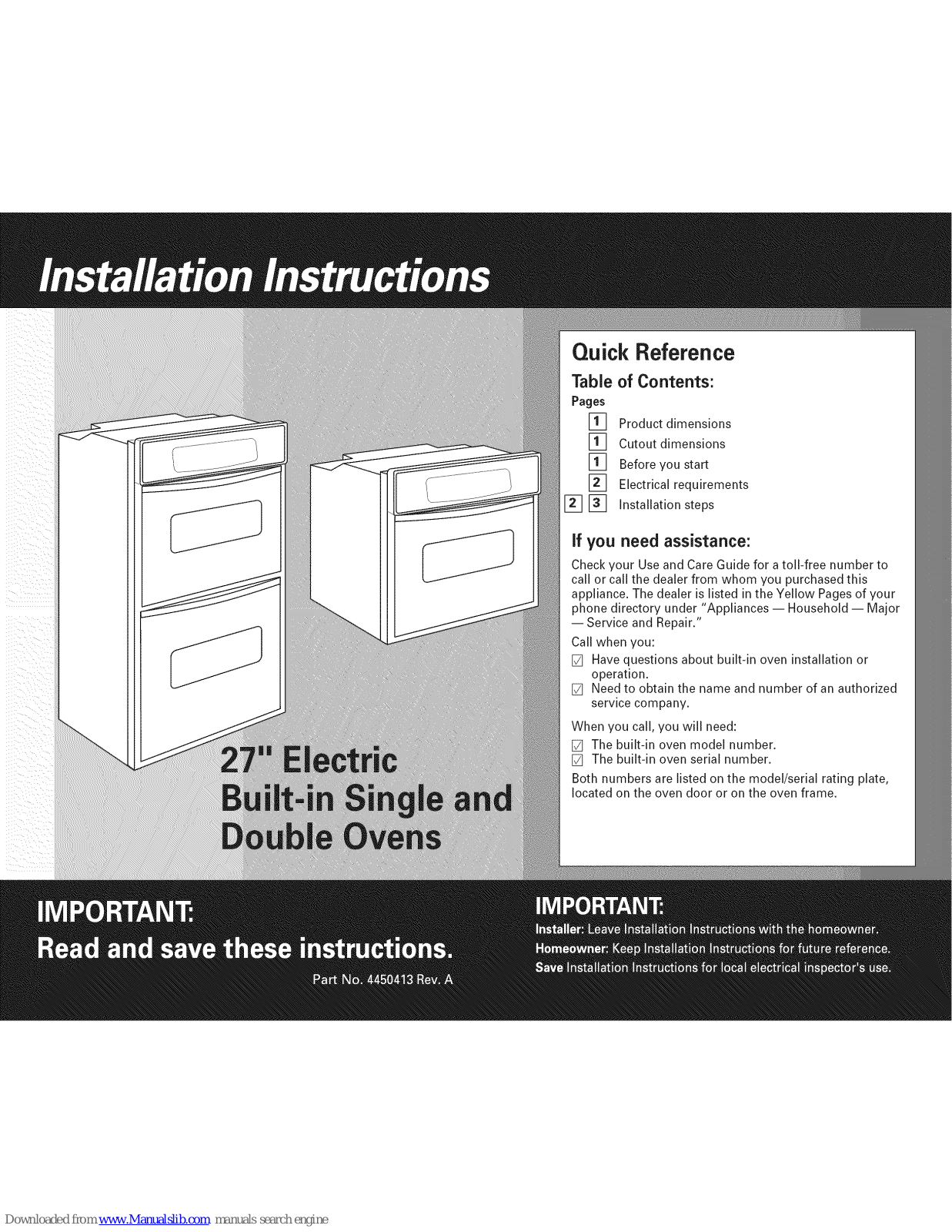 KitchenAid YGBS277PDB6, YGBS277PDQ6, YRBS275PDQ5, YGBS277PDQ5, YRBS275PDB5 Installation Instructions Manual - ManualMachine.com