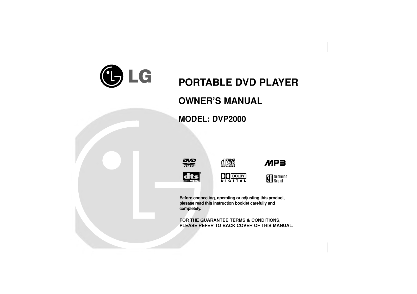 LG DVP2000 User Manual