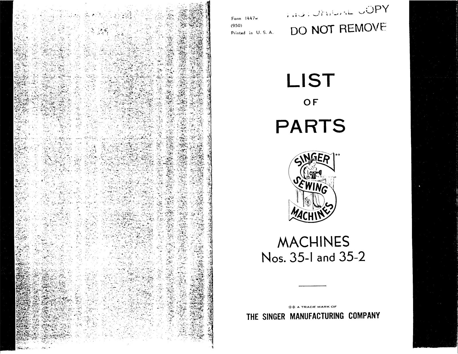 Singer 35-2, 35-1 User Manual