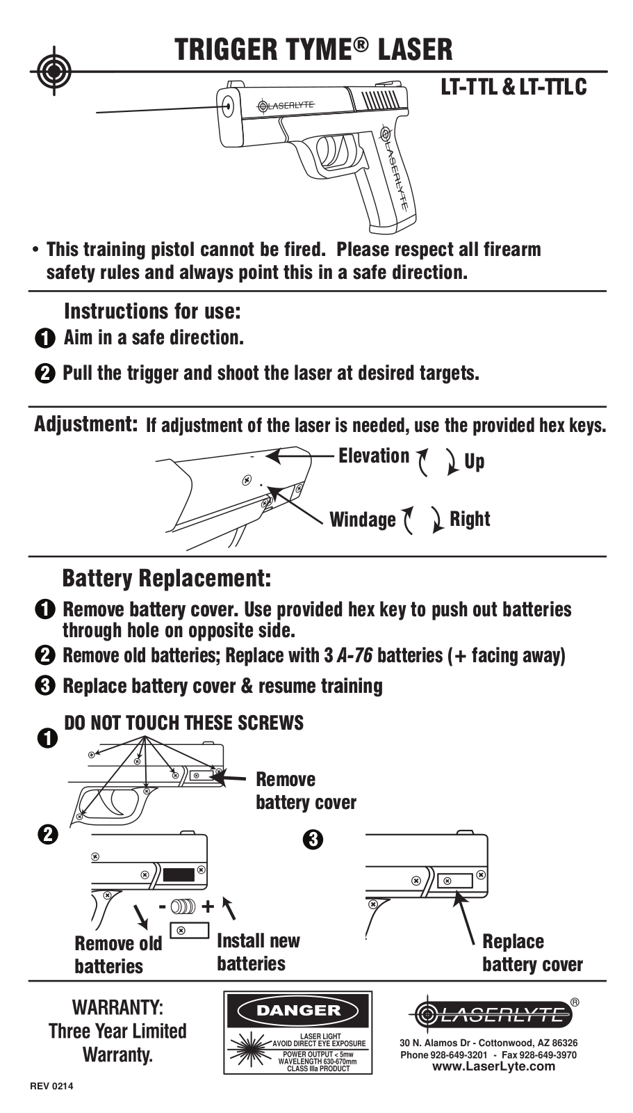 LaserLyte LT-TTL, LT-TTLC User Manual