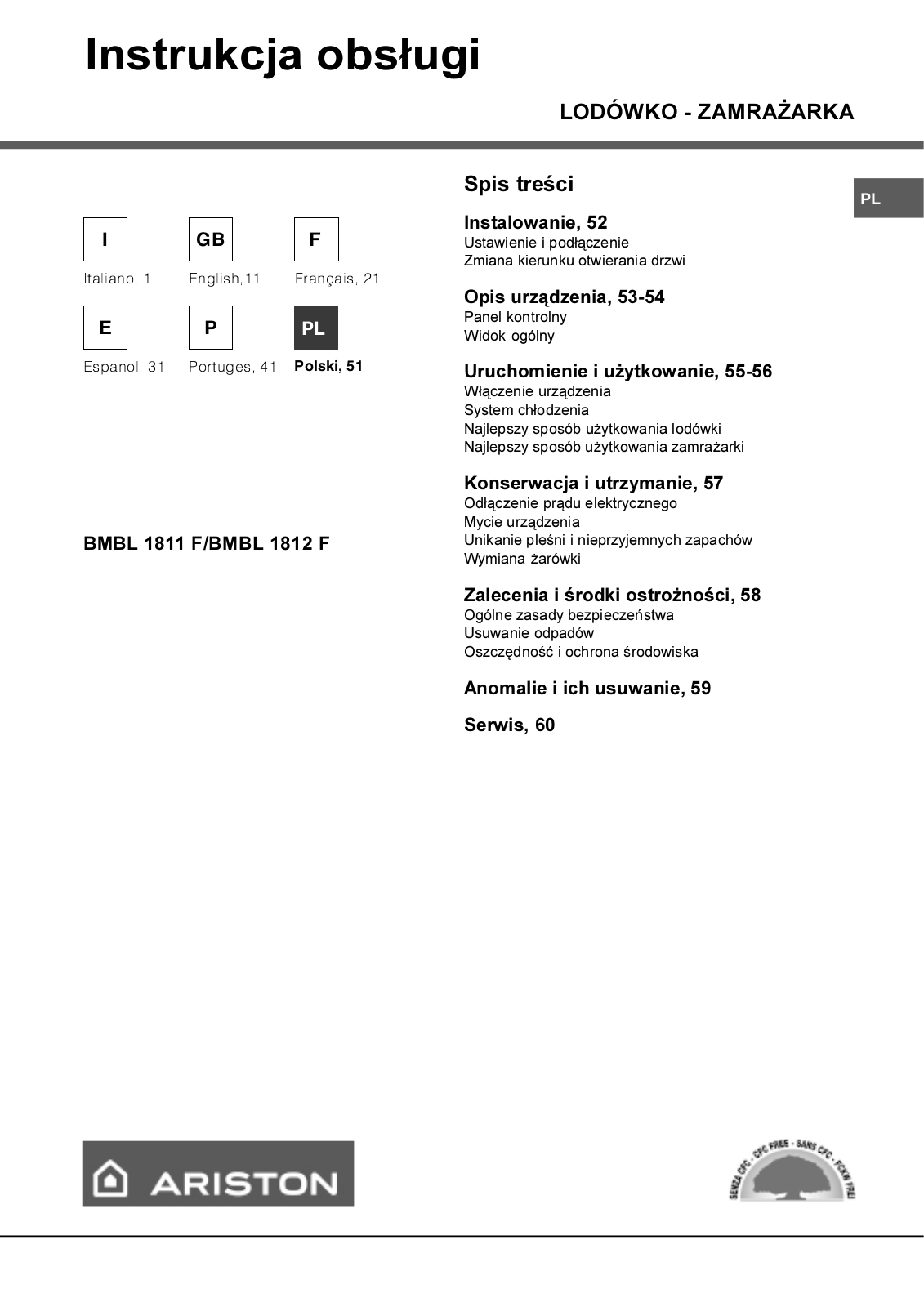 Hotpoint Ariston BMBL 1812 F/HA, BMBL 1812 F User Manual