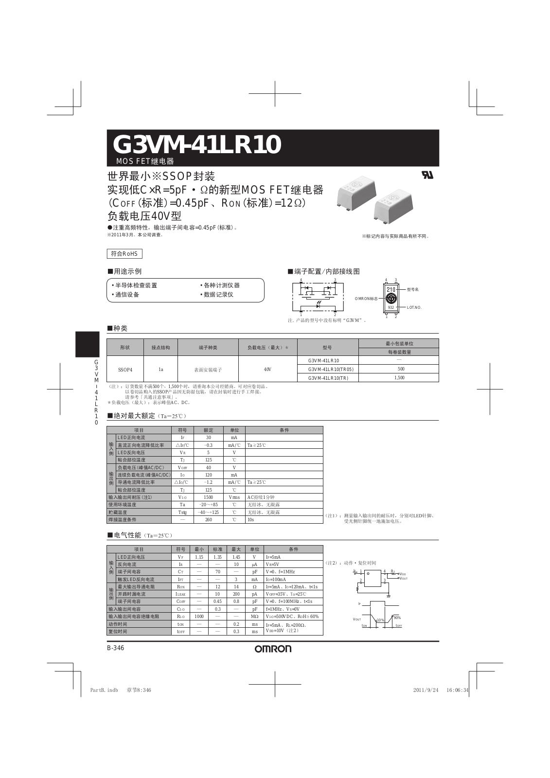 OMRON G3VM-41LR10 User Manual