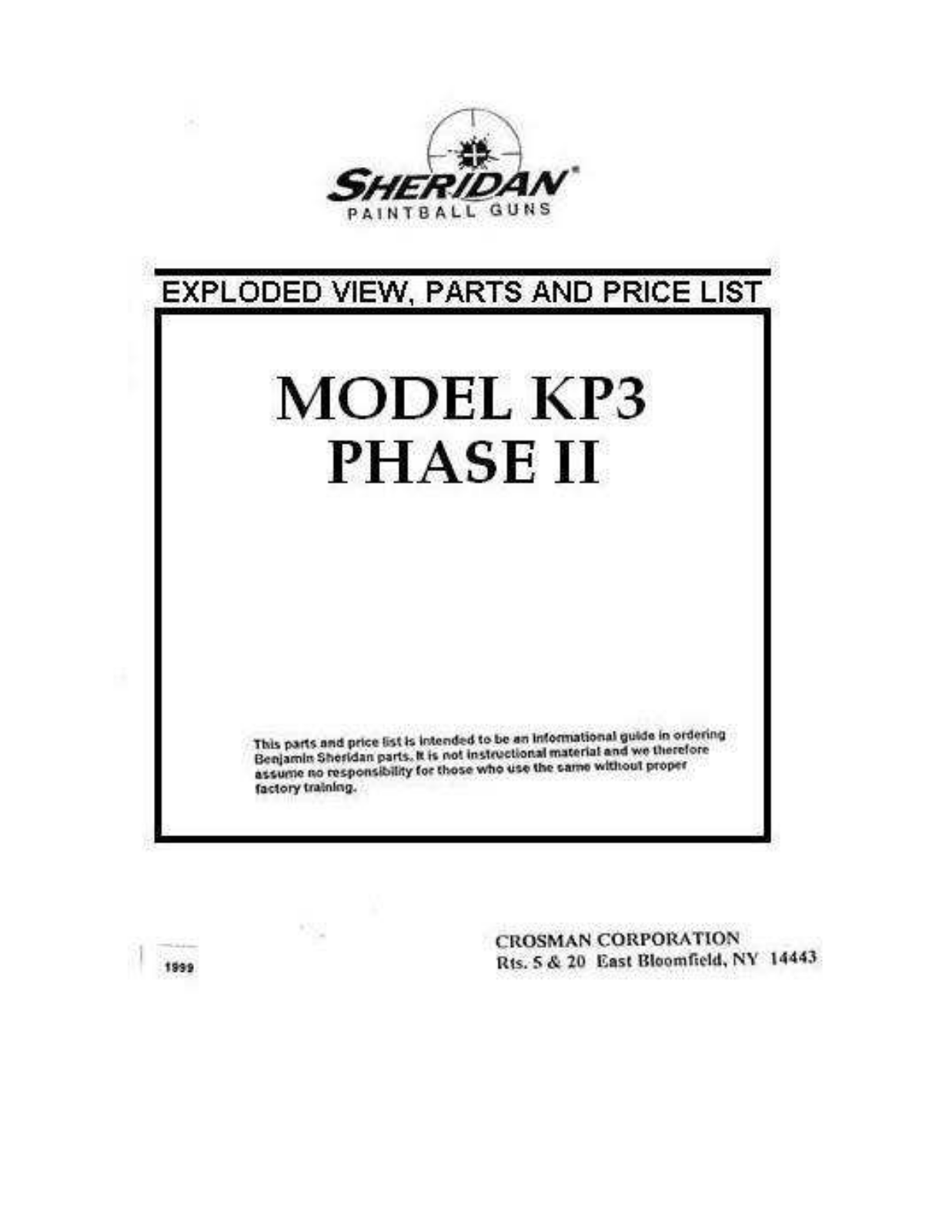 Sheridan KP 3 User Manual